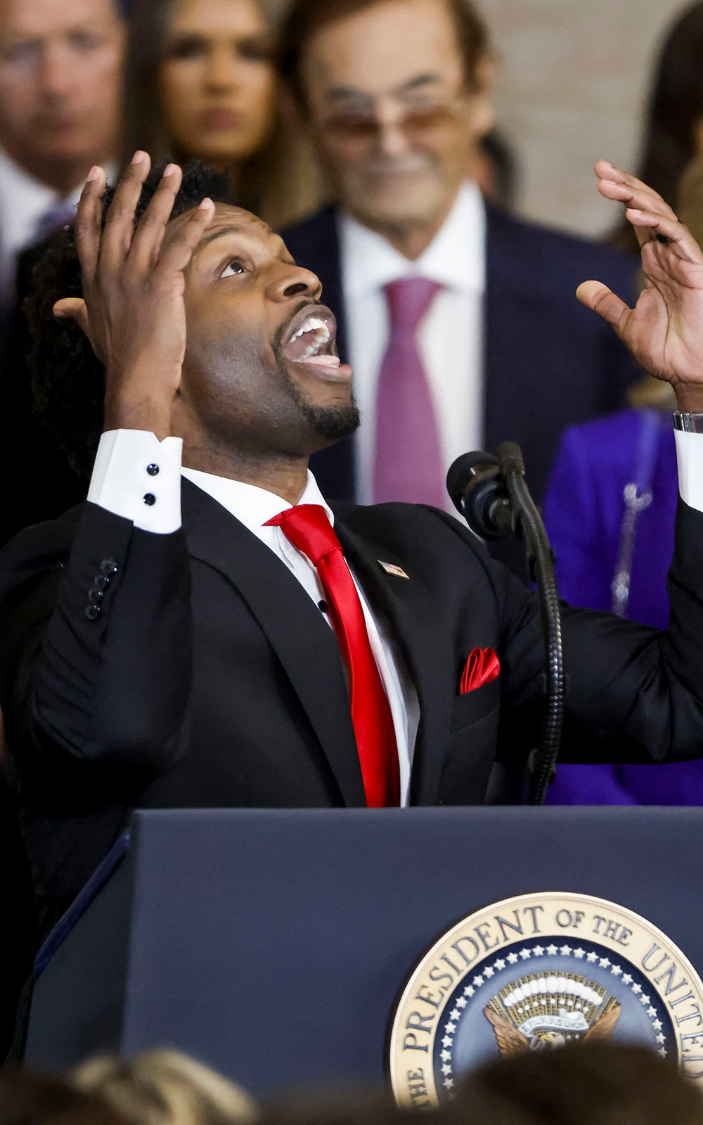 Lorenzo Sewell delivered a benediction after President Donald Trump was sworn in