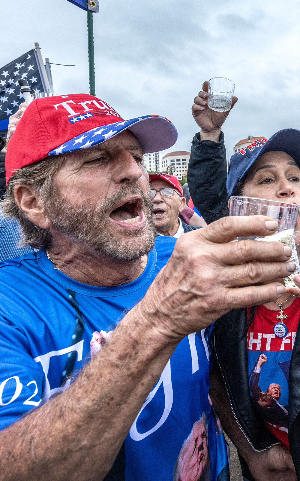 Trump supporters are celebrating during a watch party of the inauguration ceremony of US President-elect Donald Trump in Miami, Florida, USA, 20 January 2025