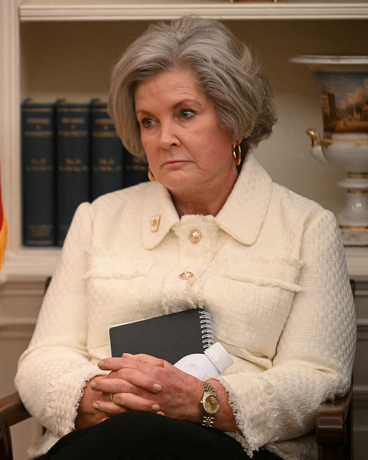 
                                                                White House Chief of Staff Susie Wiles watches as US President Donald Trump signs executive orders