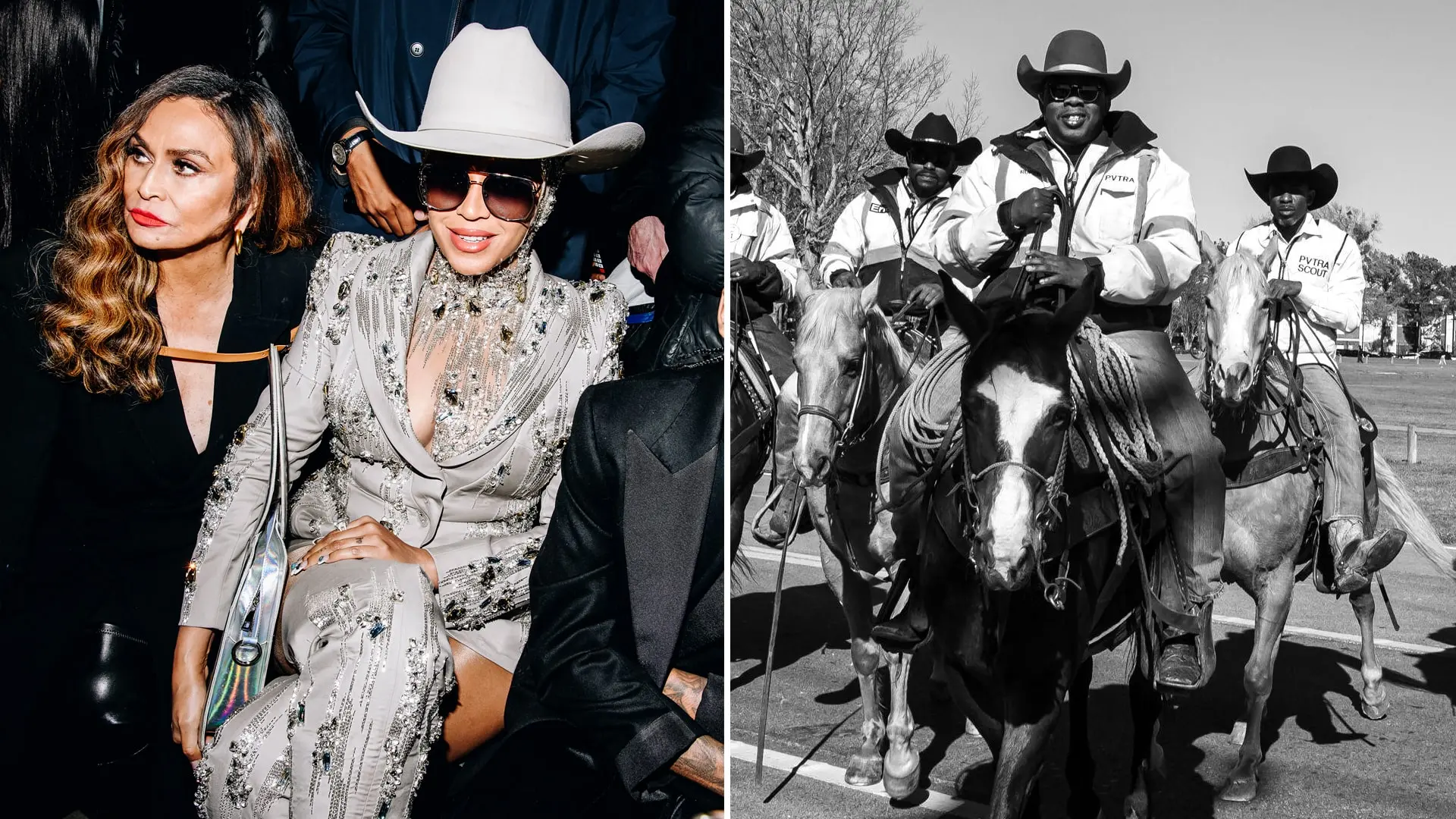 composite image of Beyonce and the Prairie View Riders