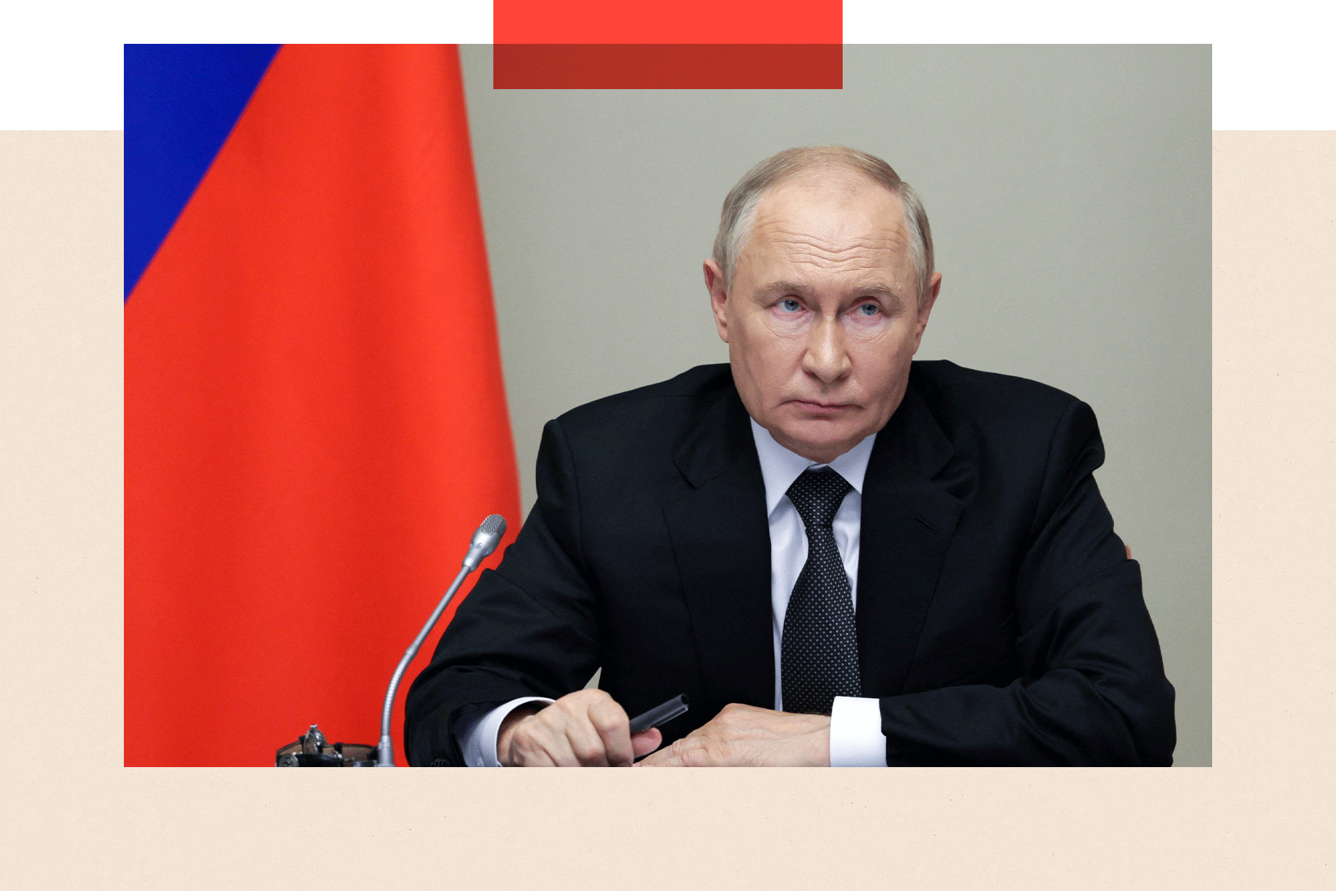 Russia's President Vladimir Putin chairs a meeting regarding the situation in the Kursk region, in his residence in Novo-Ogaryovo outside Moscow, on August 12, 2024.