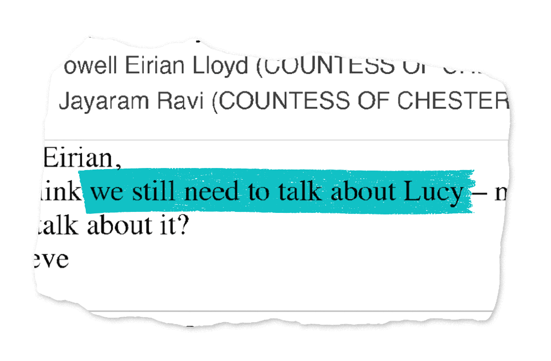 Highlighted email extract: We still need to talk about Lucy.