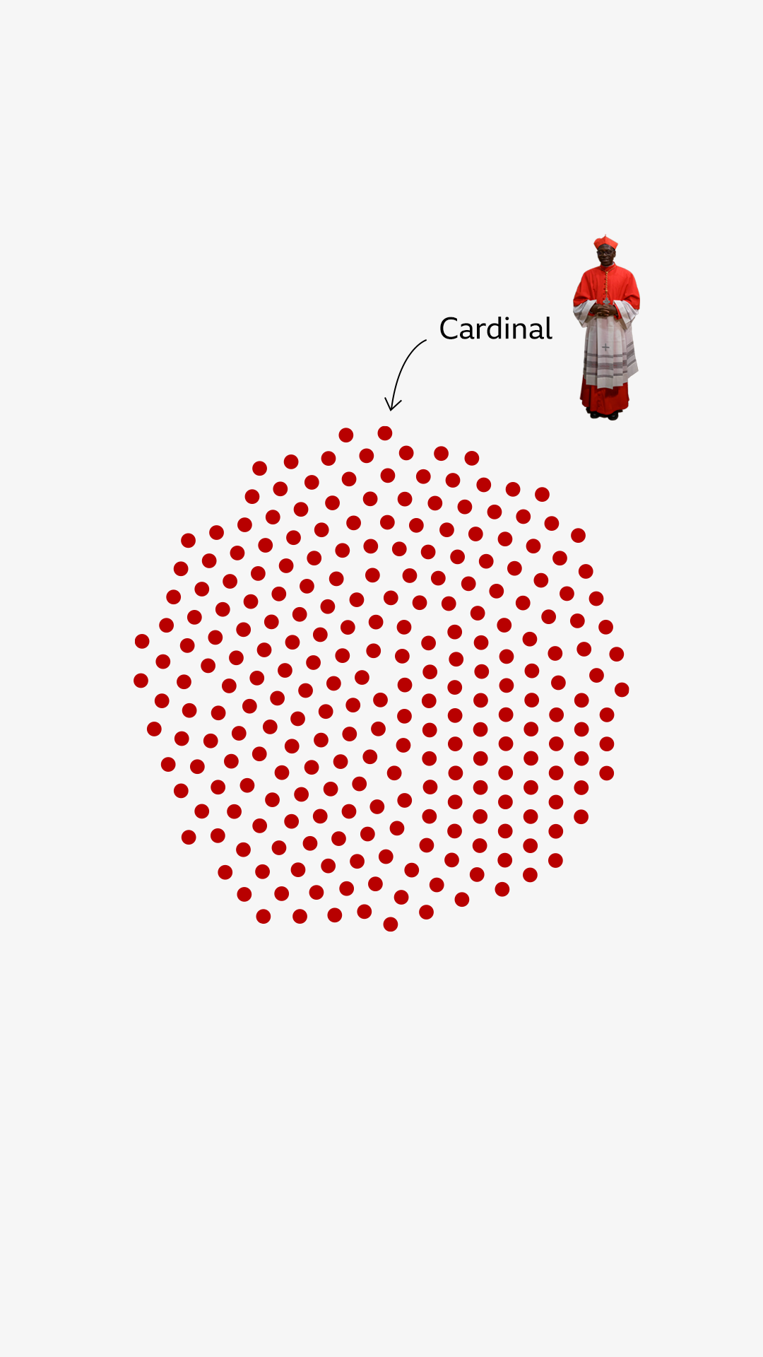 A circle pack visualisation of the 252 cardinals in the 2025 conclave