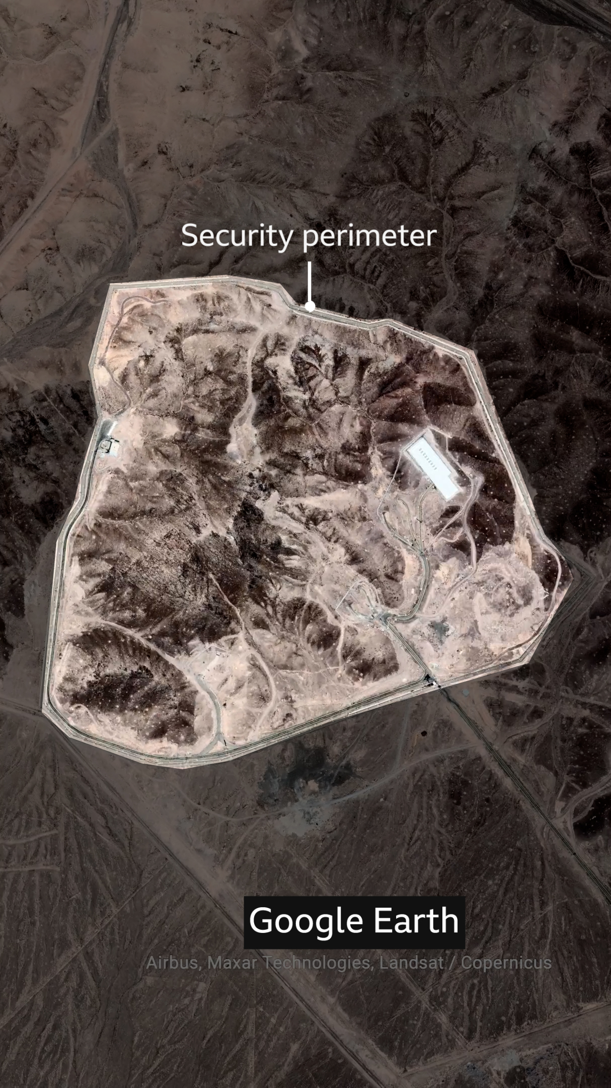 An image showing the perimeter of the Fordo site