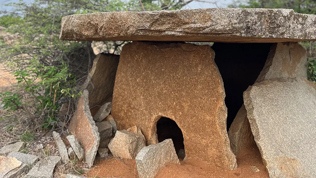 An ancient stone chamber at the Hire Benkal archaeological site  (Credit: Bansari Kamdar)