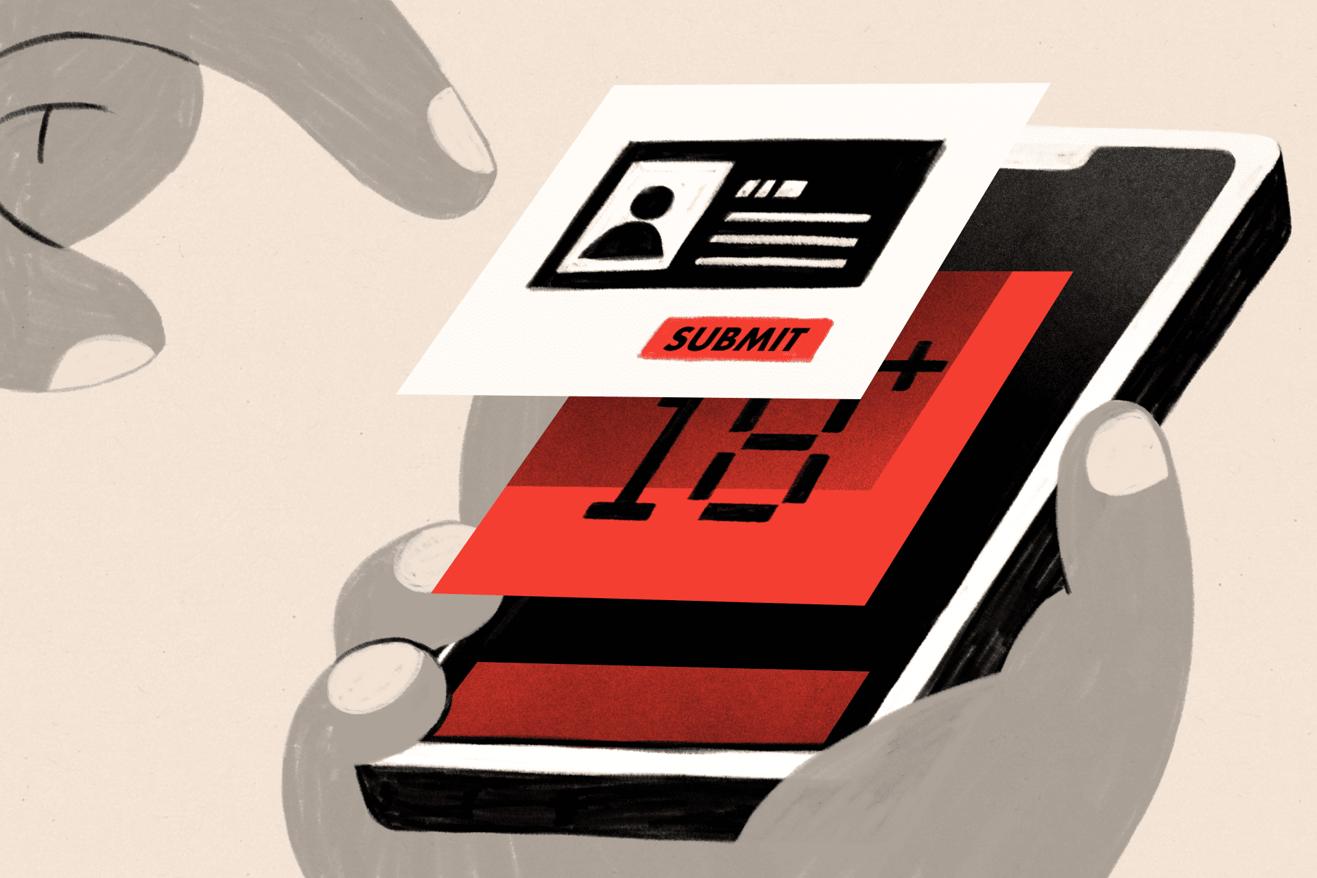 Illustrated image of a phone with several messages 