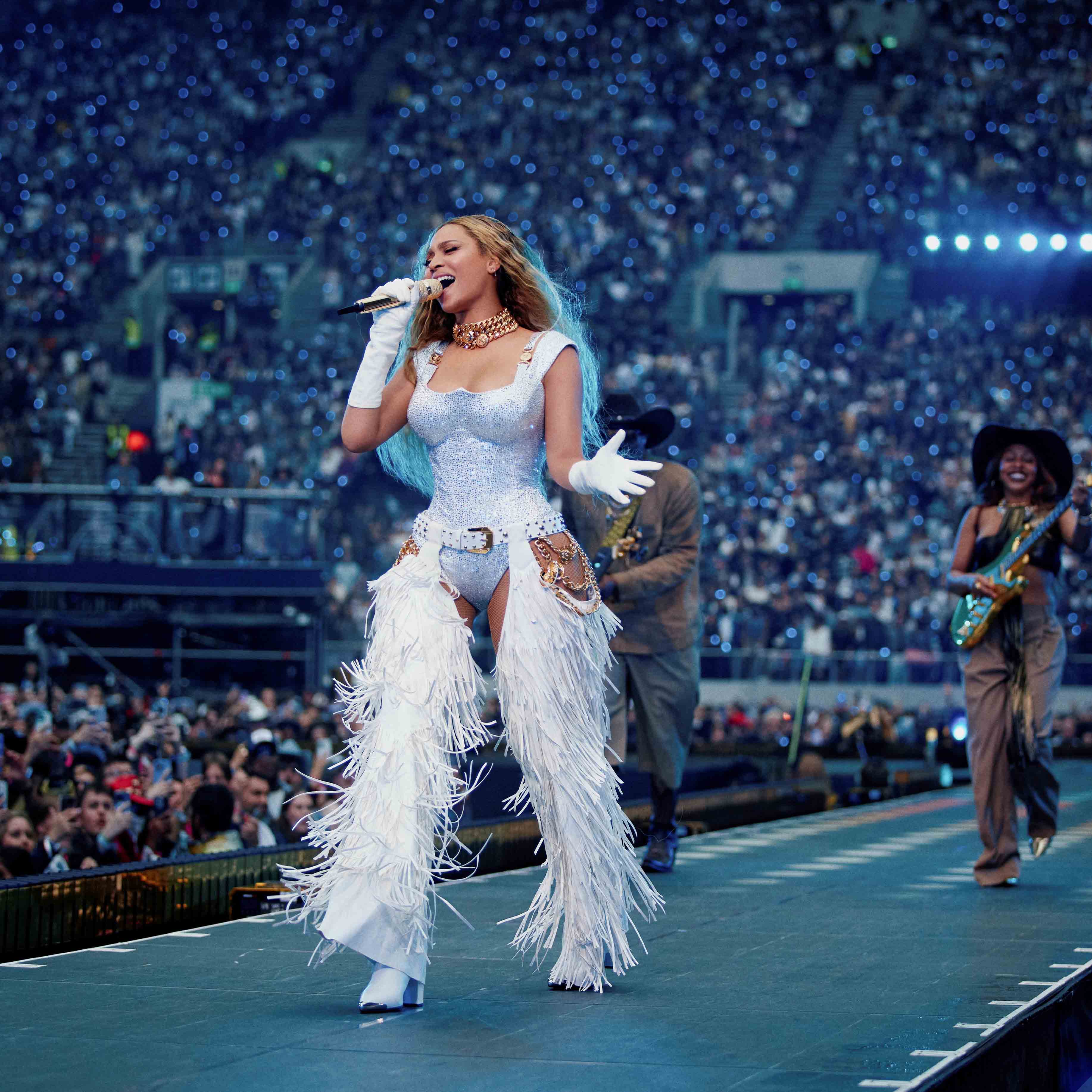 Beyonce performing in London