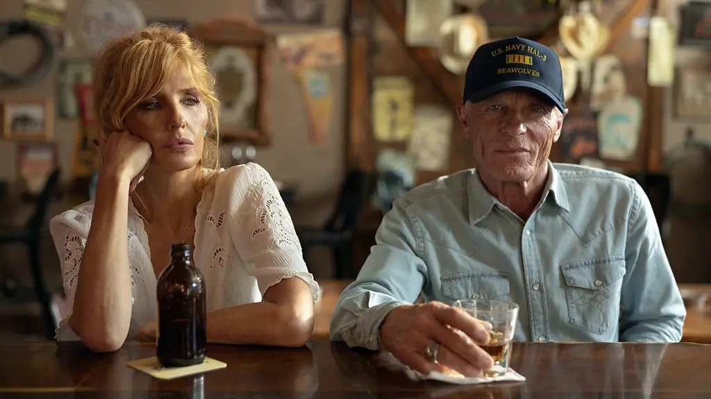 Kelly Reilly and Cole Hauser dancing together in Dutton Ranch (Credit: Paramount)