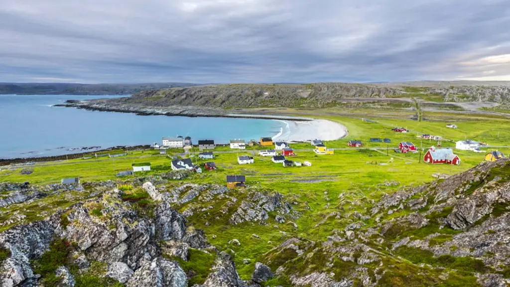A group of reindeer crossing the National Scenic route road between Hamningberg and Vardu00f8 in Varanger (Credit: Fredrik Ahlsen/ Visit Norway)