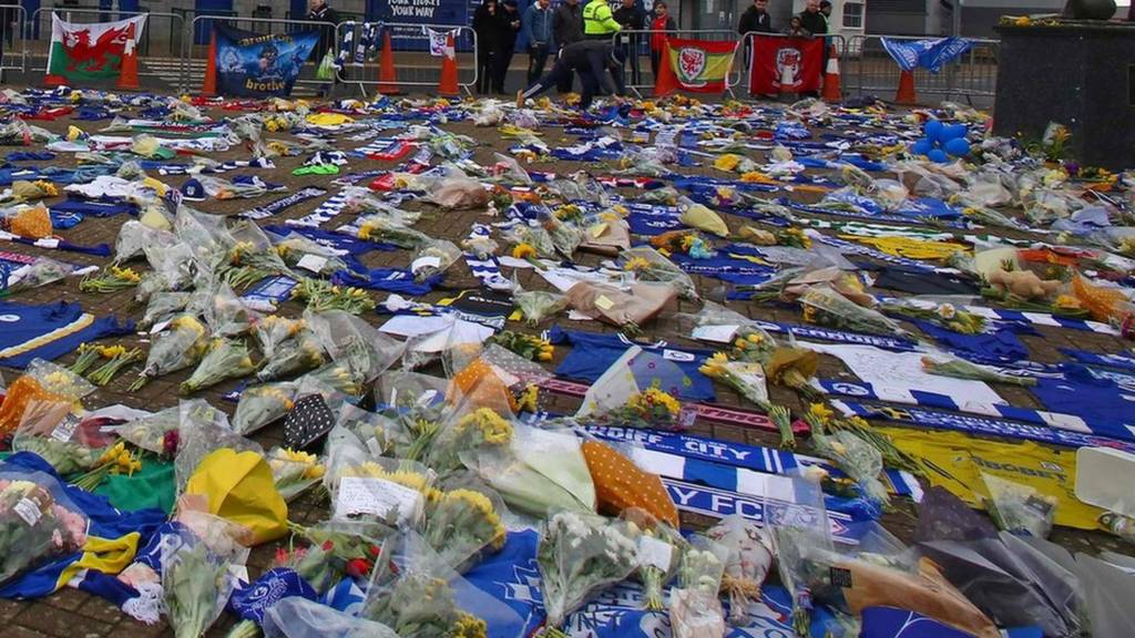 Tributes to Emiliano Sala at the Cardiff City Stadium