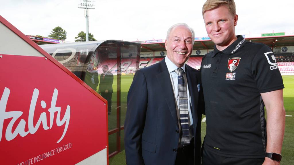 Bournemouth chairman Jeff Mostyn and manager Eddie Howe