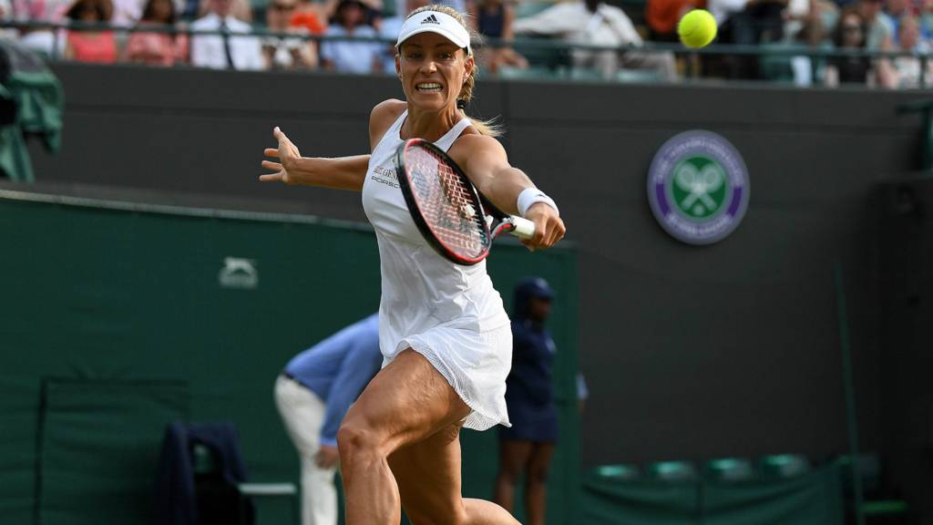 Angelique Kerber plays a shot