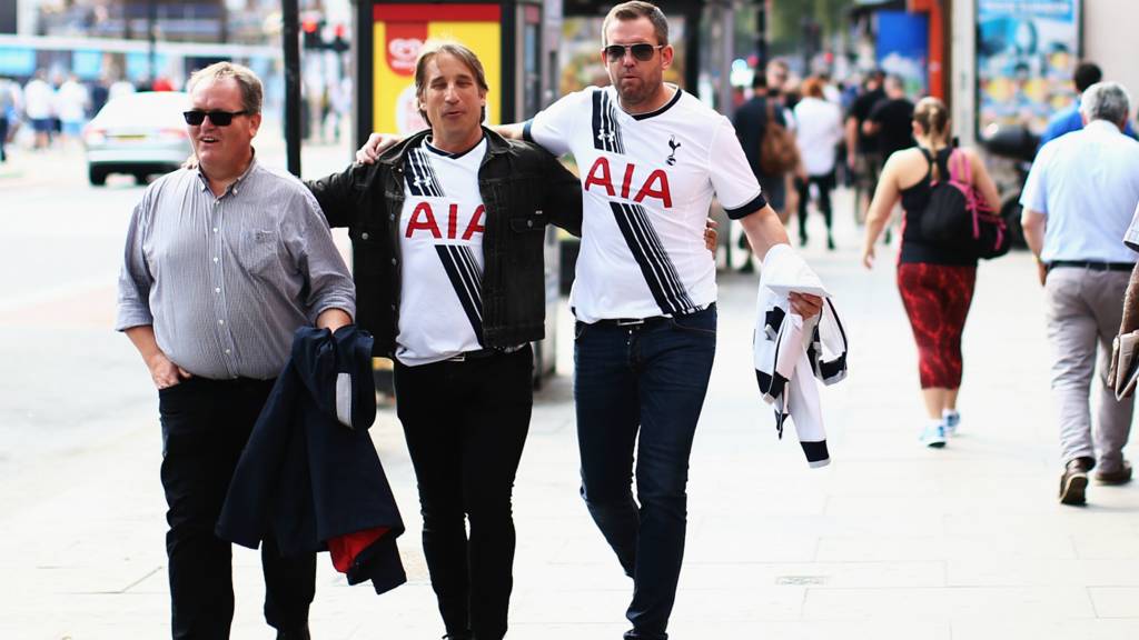 Tottenham fans ahead of the match