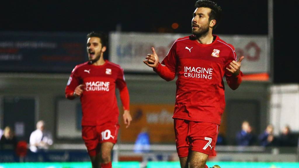Michael Doughty of Swindon Town celebrates