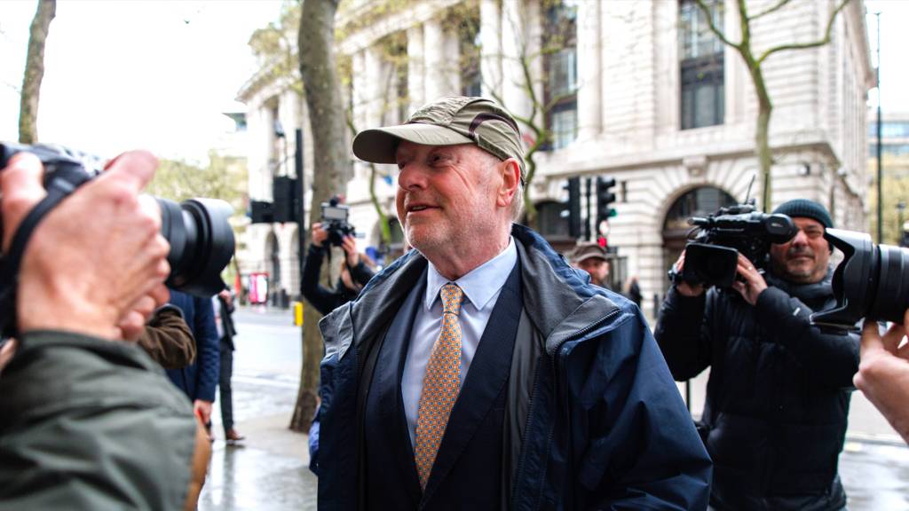 Former sub postmaster Alan Bates, who was a victim of the Post Office scandal, arrives at the Post Office Horizon IT Inquiry in London, Britain, on 9 April 2024