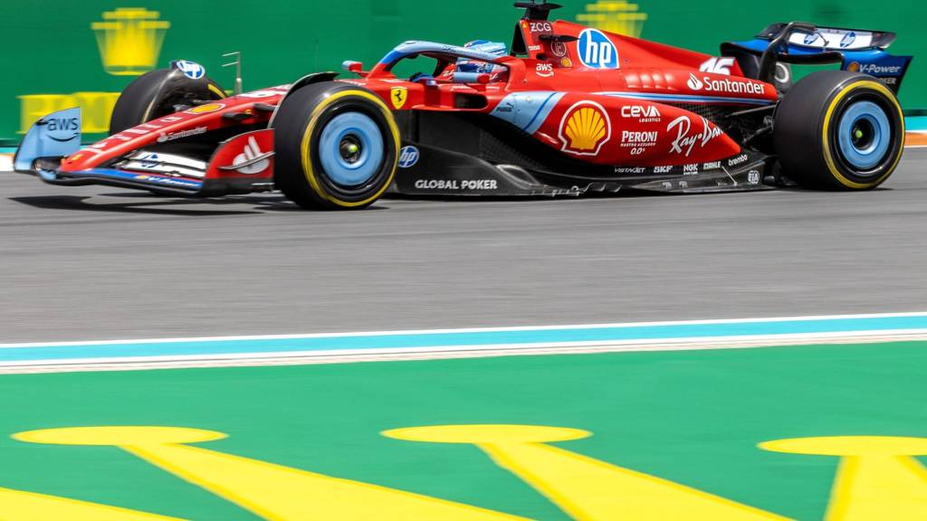 Ferrari's Charles Leclerc during the Miami GP sprint race