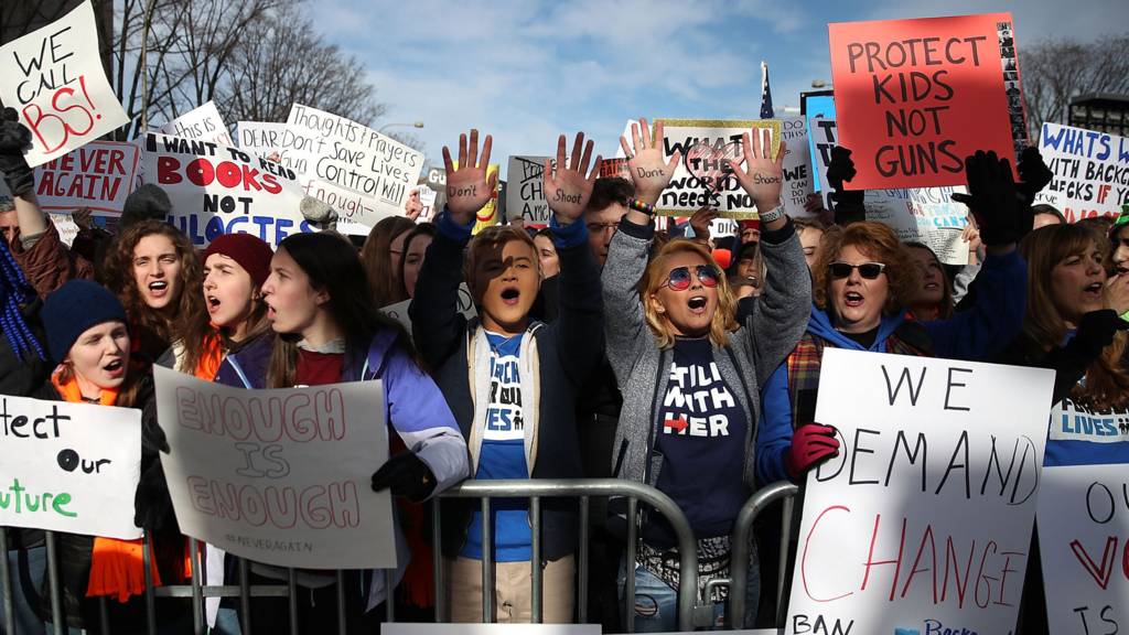 March For Our Lives as it happened: Thousands join protests - BBC News