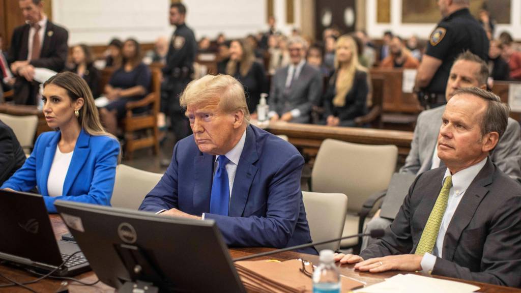 Donald Trump sitting in court in New York.