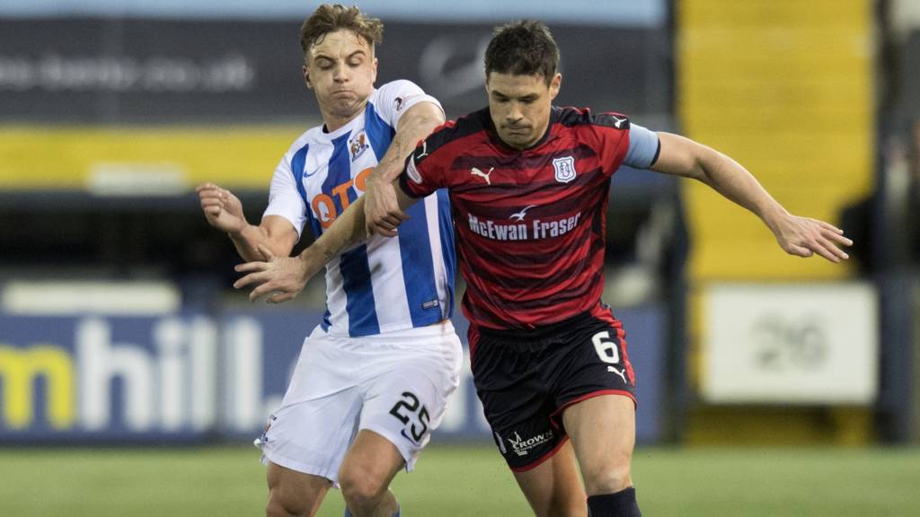 Kilmarnock's Eamonn Brophy and Dundee's Darren O'Dea