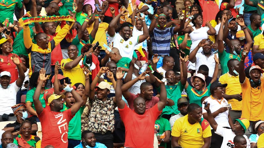 Cameroon supporters react during the FIFA World Cup Qatar 2022 qualifying third round.