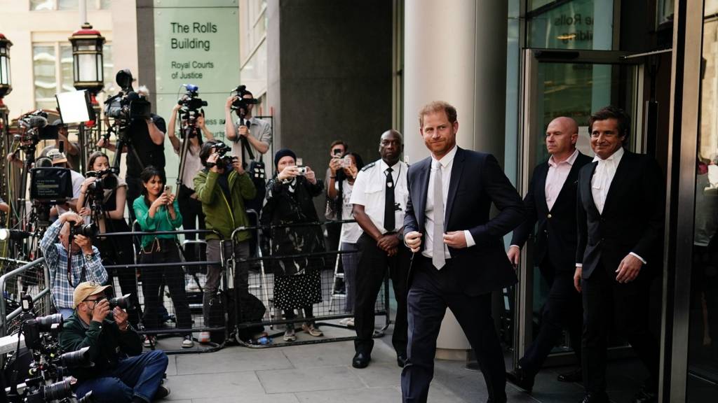 Prince Harry outside High Court in London
