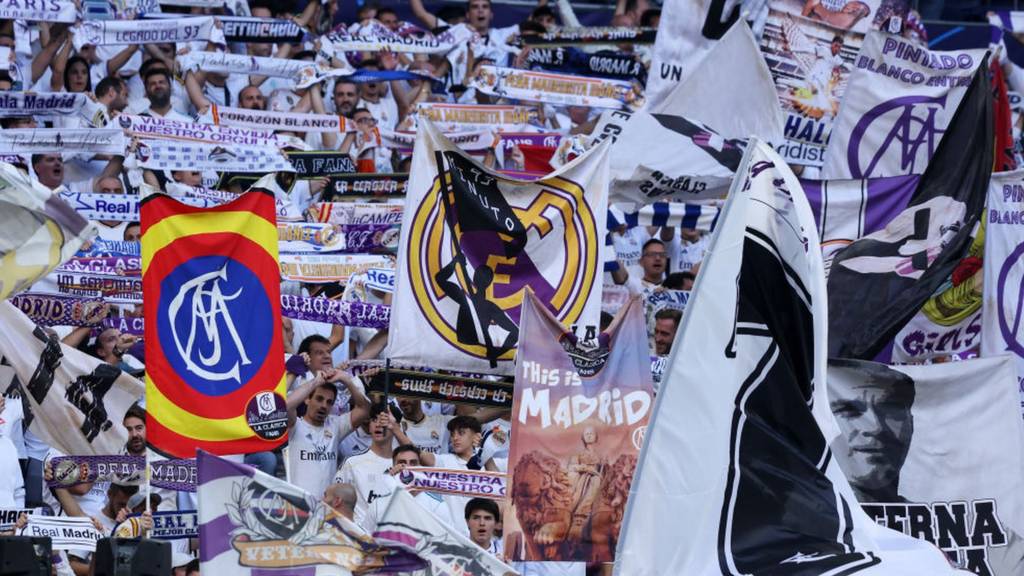 Real Madrid fans at the Santiago Bernabeu