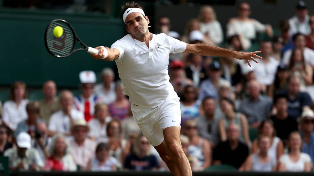 Roger Federer in action