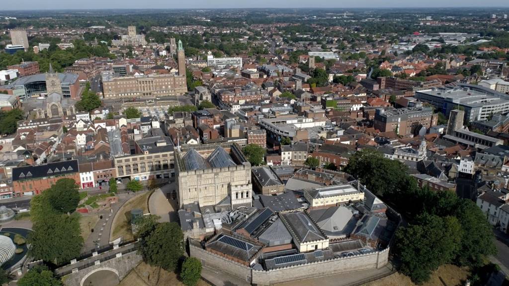 Norwich city centre from the air
