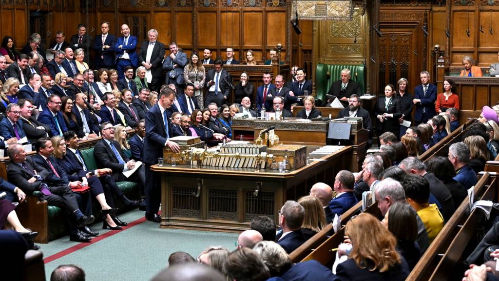Chancellor of the Exchequer Jeremy Hunt delivering his autumn statement in the House of Commons in London on Wednesday 22 November 2023