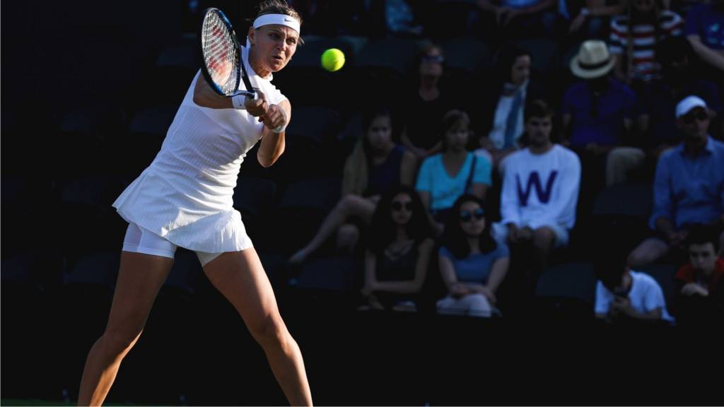 Lucie Safarova plays a shot
