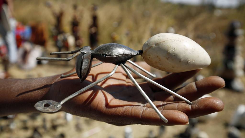 A sculpture of an ant at the Harare International Festival of the Arts Zimbabwe, 2 June 2019