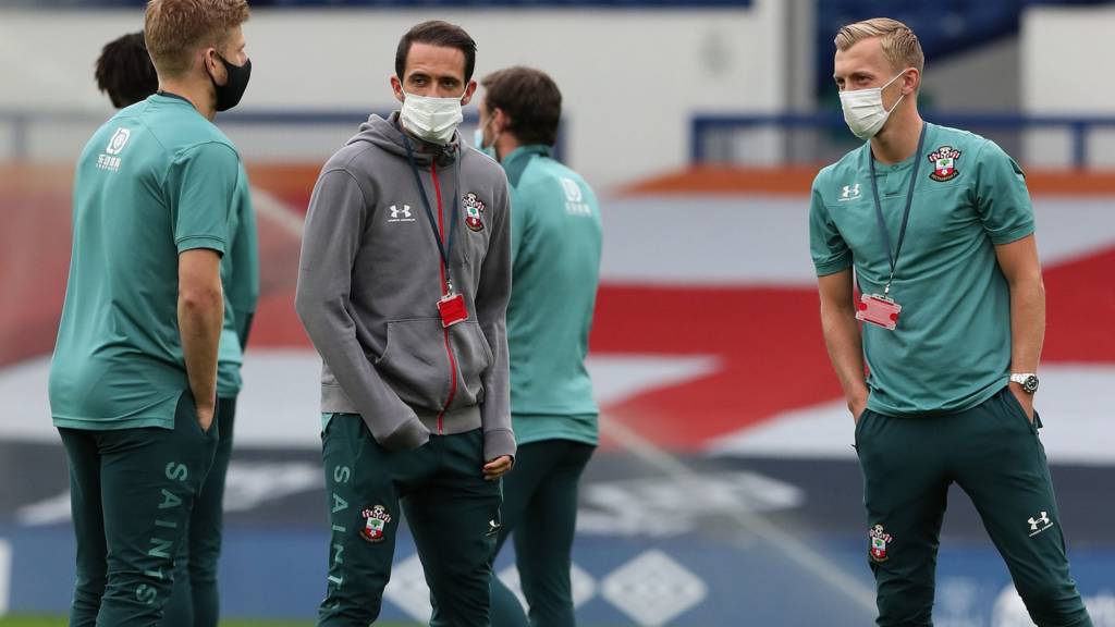 Southampton players pre-match