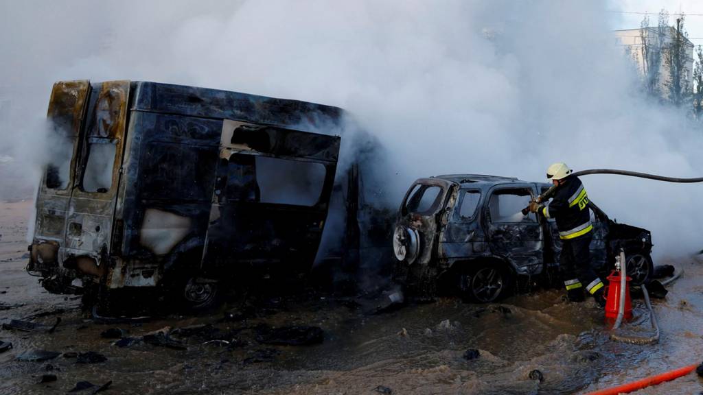 Ukraine war: Explosions across Ukraine as strikes hit Kyiv and other cities  - BBC News