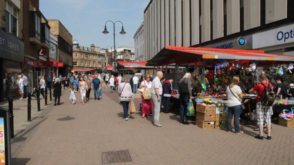 Barnsley market stalls