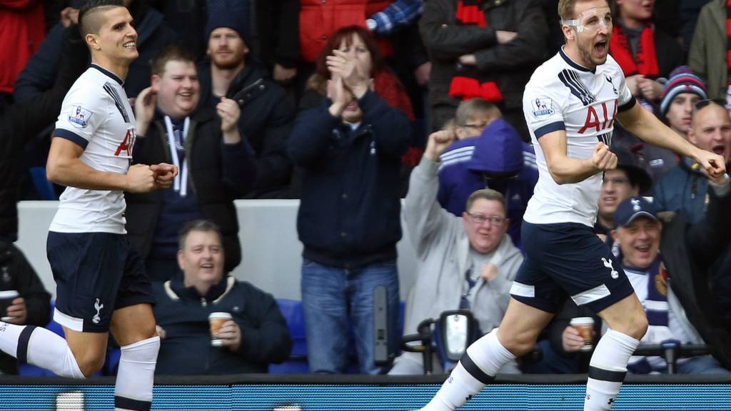 Tottenham striker Harry Kane celebrates
