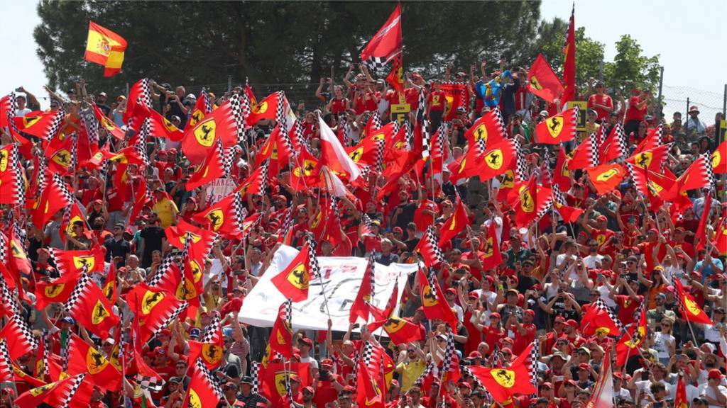 Ferrari flags flown at Imola
