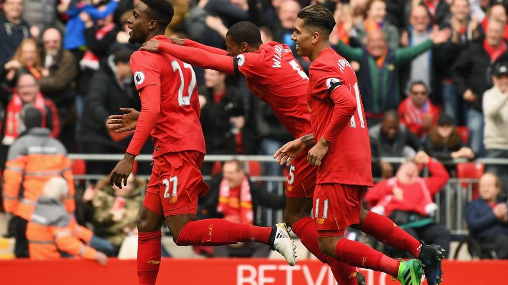 Liverpool's Divock Origi celebrates