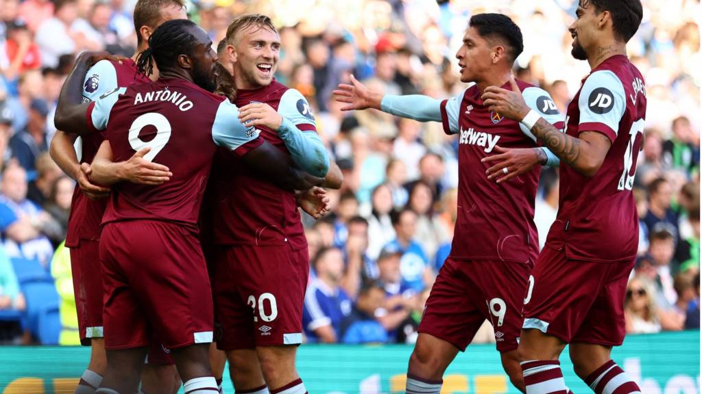 West Ham ends Brighton's perfect record in EPL