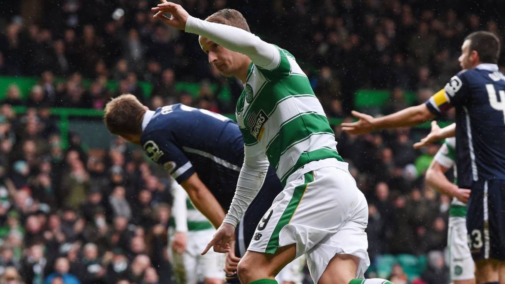 Leigh Griffiths celebrates his 30th goal of the season