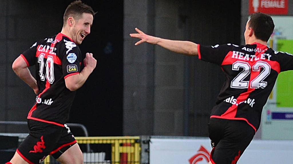 Michael Carvill put Crusaders into the lead against Cliftonville