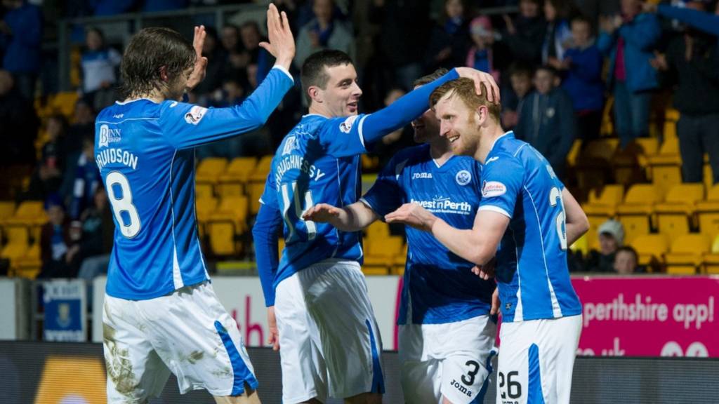 St Johnstone players celebrating
