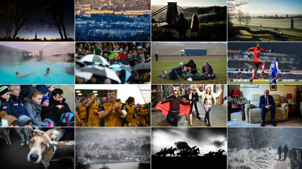 A montage of wintry images from the West Country