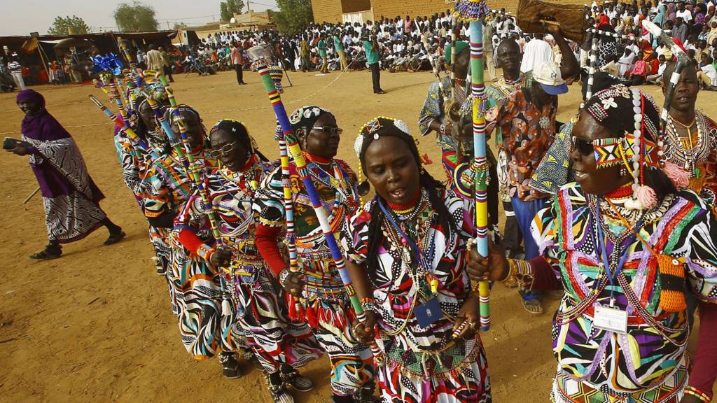 Cultural Nuba dancers in Khartoum, Sudan