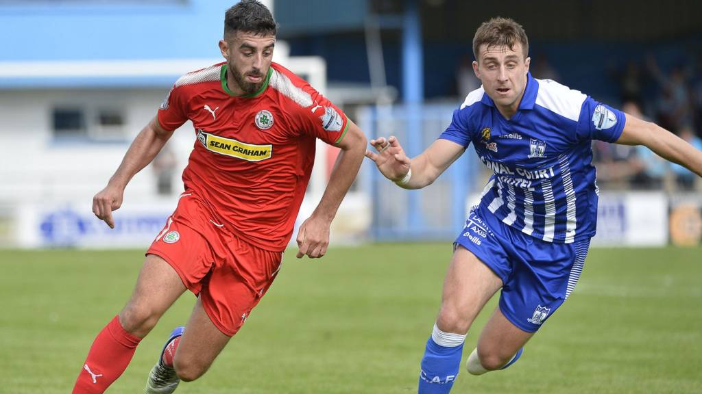 Action from Cliftonville against Newry City