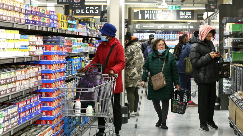 Shoppers at a supermarket in London