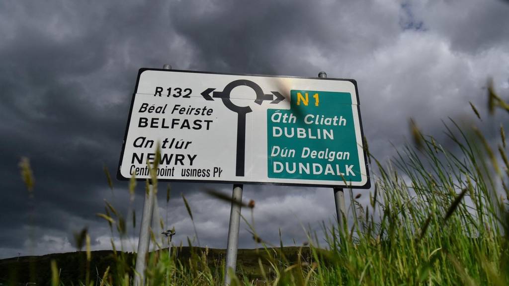 Irish border road sign