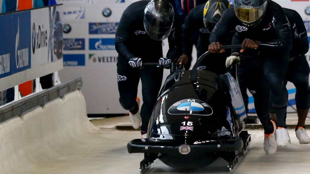 Lamin Deen and his GB bobsleigh team