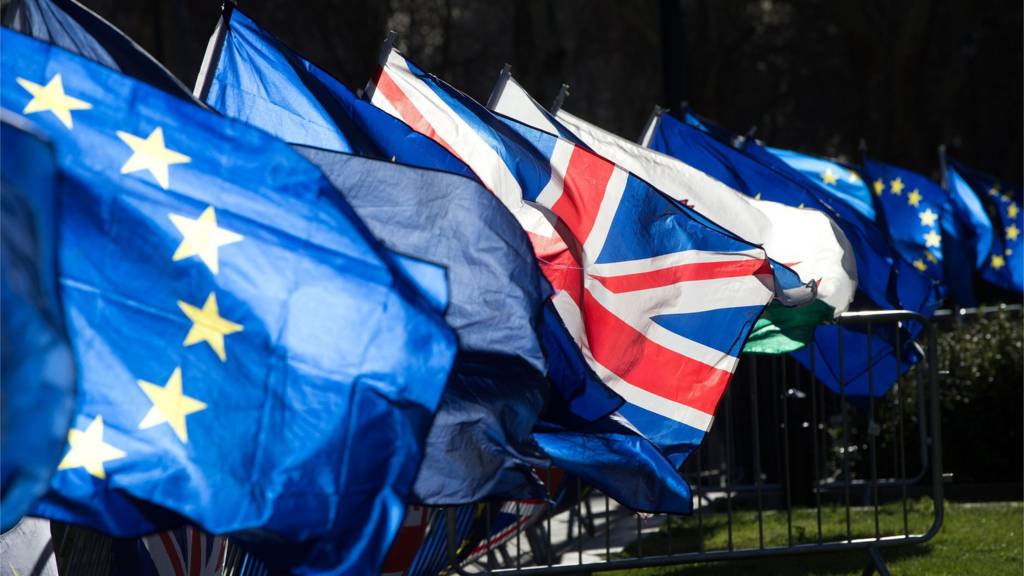 Union and European Union flags