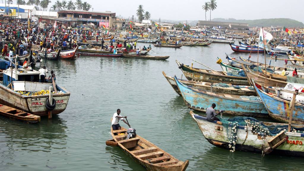 A fishing harbour in Ghana