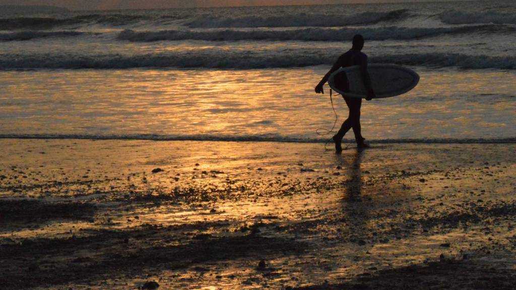 Surfer at Porthtowan. Pic: Andrew Segal